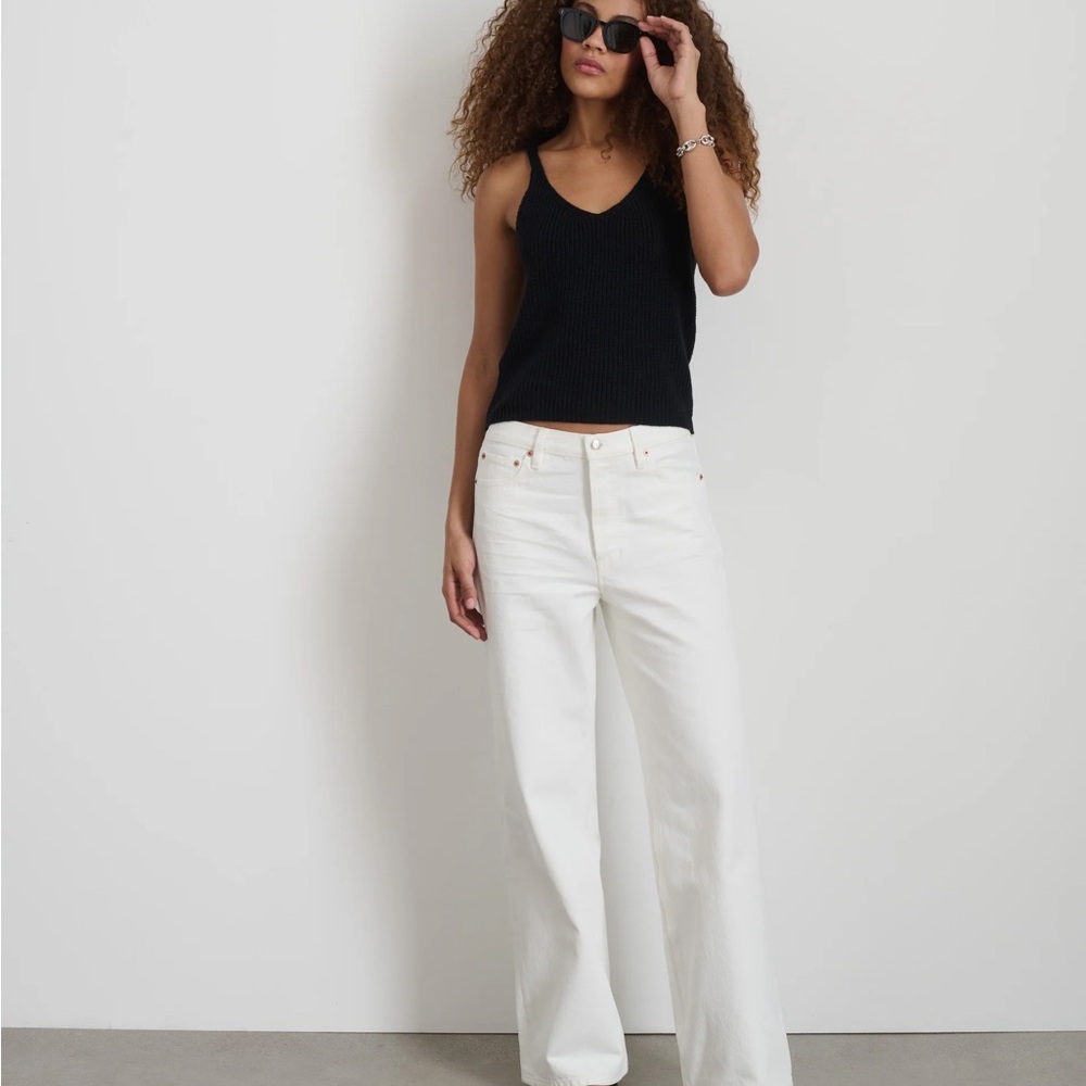 Alex Mill White Flare Wide Leg Jeans